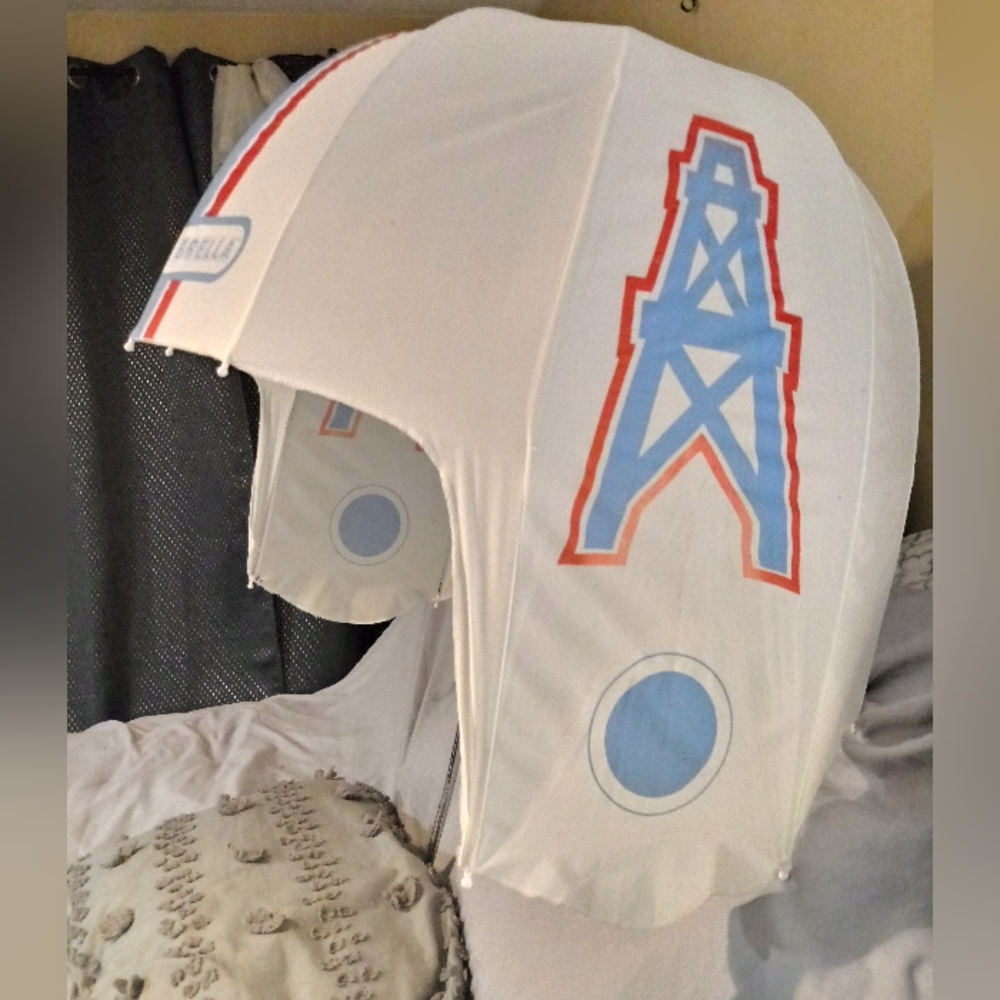 Vintage Houston oiler's sportsbrella football helmet shaped umbrella